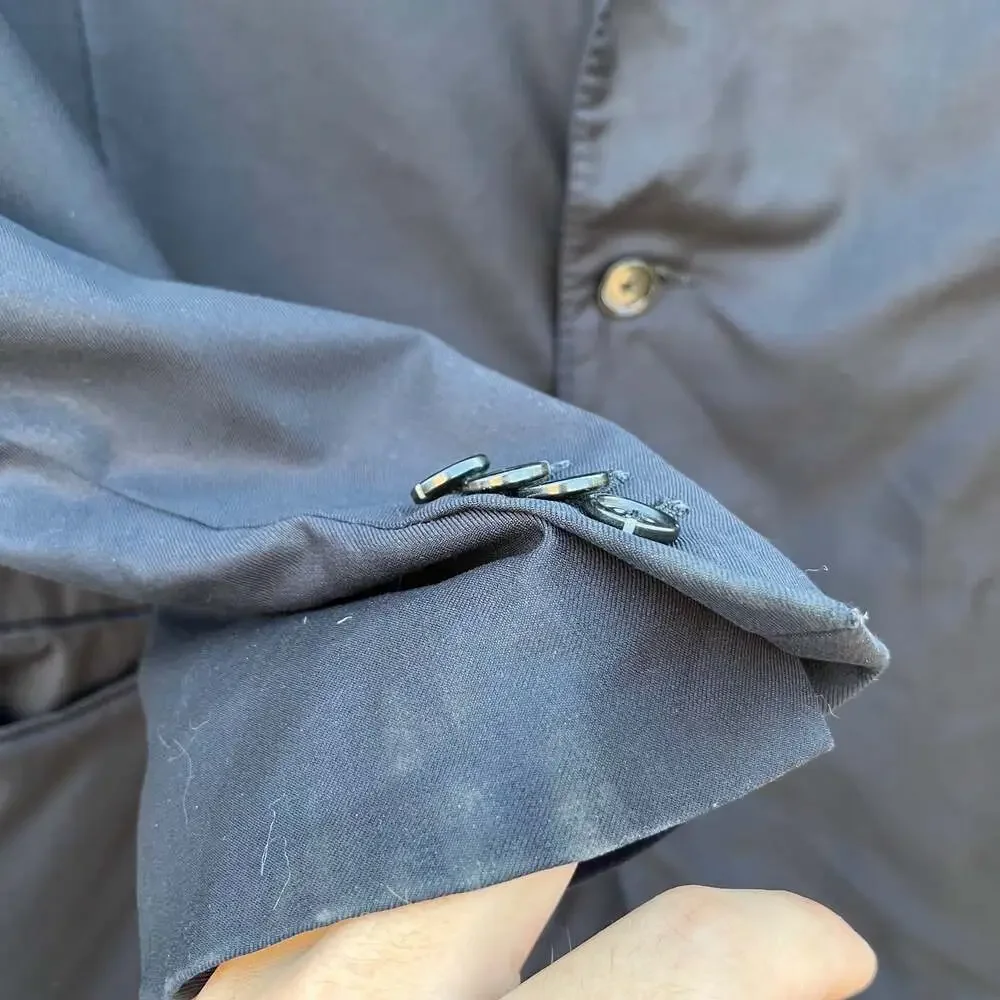 Ermenegildo Zegna 3 Button Off Black Wool Blazer